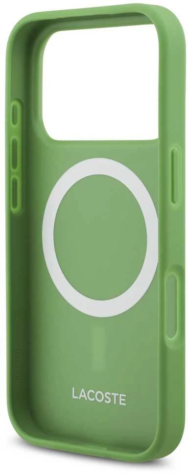 Lacoste Iconic Petit Pique MagSafe dėklas + Wallet skirtas Apple iPhone 17 Pro žalios spalvos