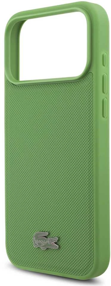 Lacoste Iconic Petit Pique MagSafe dėklas + Wallet skirtas Apple iPhone 17 Pro Max žalios spalvos