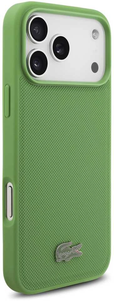 Lacoste Iconic Petit Pique MagSafe dėklas + Wallet skirtas Apple iPhone 17 Pro Max žalios spalvos