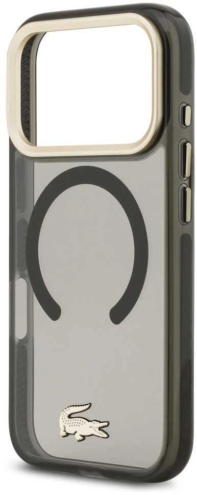 Lacoste PC/TPU Frosted Finish Gold Logo MagSafe dėklas skirtas Apple iPhone 17 Pro juodos spalvos