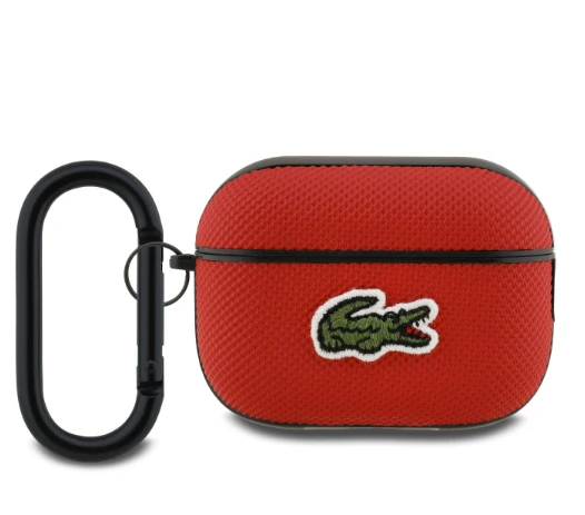 Lacoste Petit Pique Croc Logo Patch dėklas skirtas AirPods Pro 3 raudonos spalvos