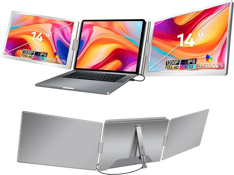 Monitorius Extralink Smart Life S688 14" | Nešiojami nešiojamojo kompiuterio monitoriai | 2 monitoriai, IPS, 1920x1200