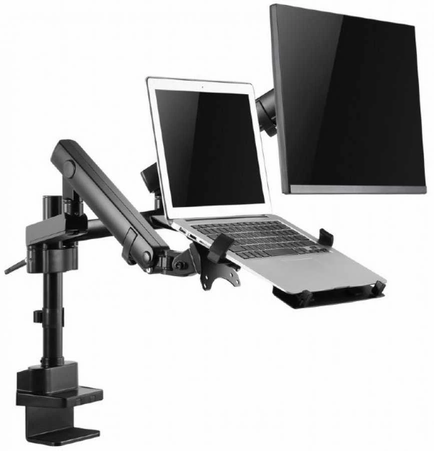 Laikiklis GEMBIRD Ant stalo tvirtinama reguliuojama monitoriaus rankena 3 monitoriams (Pažeista pakuotė)