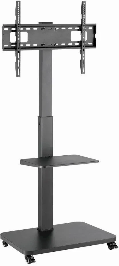 Grindinis televizoriaus stovas, mobilus ant ratų (sukamasis/pakreipiamas), 32'' - 75'', juoda