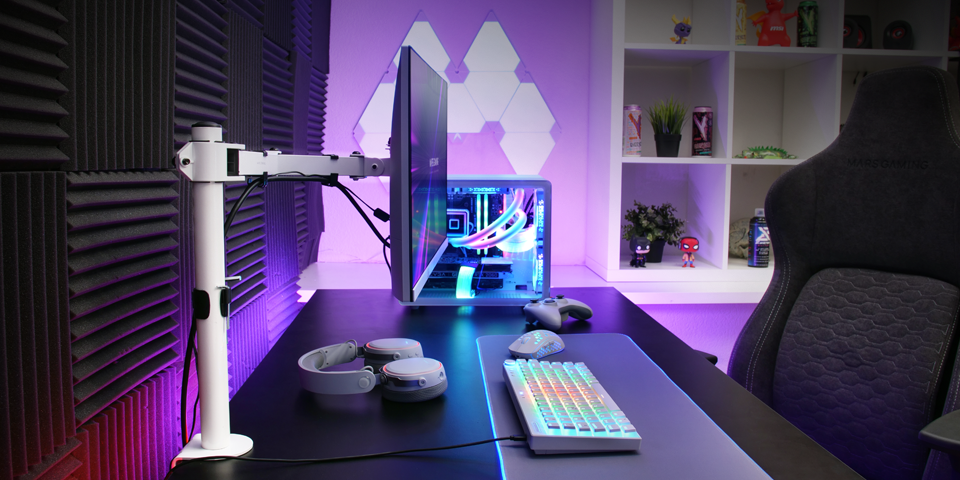 Laikiklis „Mars Gaming MARM1W Monitorius“ trikojis su laikikliu prie stalo