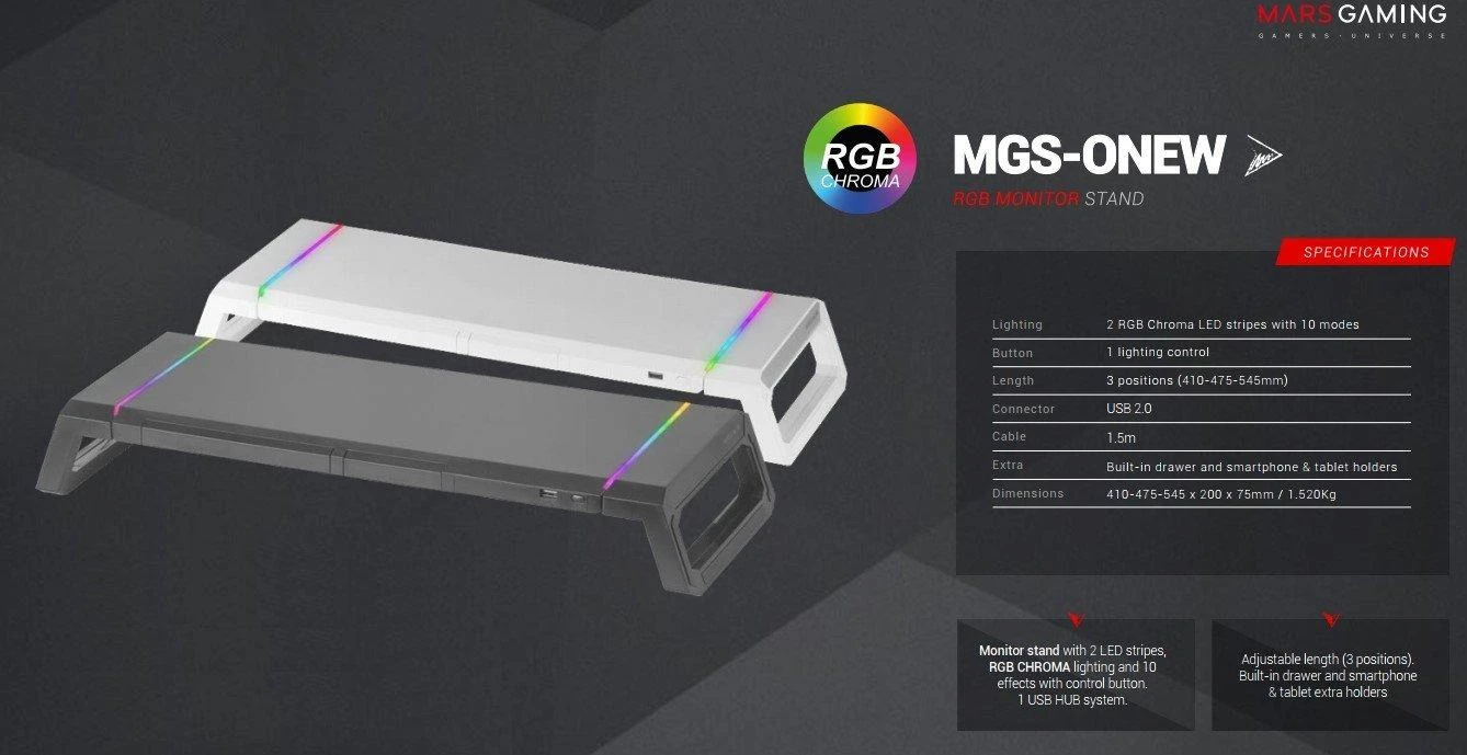 Laikiklis Mars Gaming monitorių stovas MGS-ONE