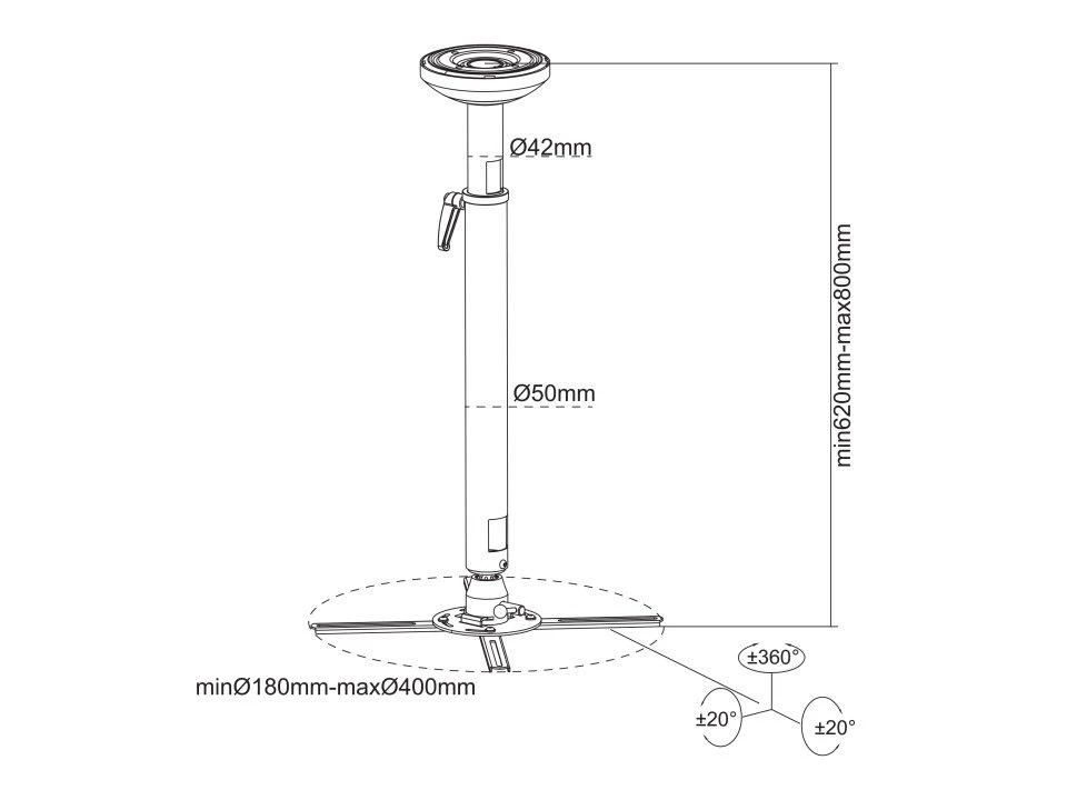 Multibrackets Daugiafunkciniai laikikliai MB projektoriaus laikiklis HD 620-800MM