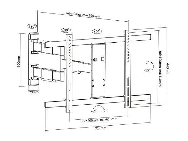 Laikiklis „Multibrackets MB-0150“ televizoriaus laikikliai iki 65 colių / 30 kg