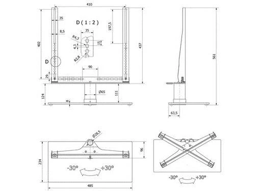 Laikiklis Multibrackets Daugialaikiai laikikliai MB VESA STALO STANDAS TURN M MAX.400X400 BL