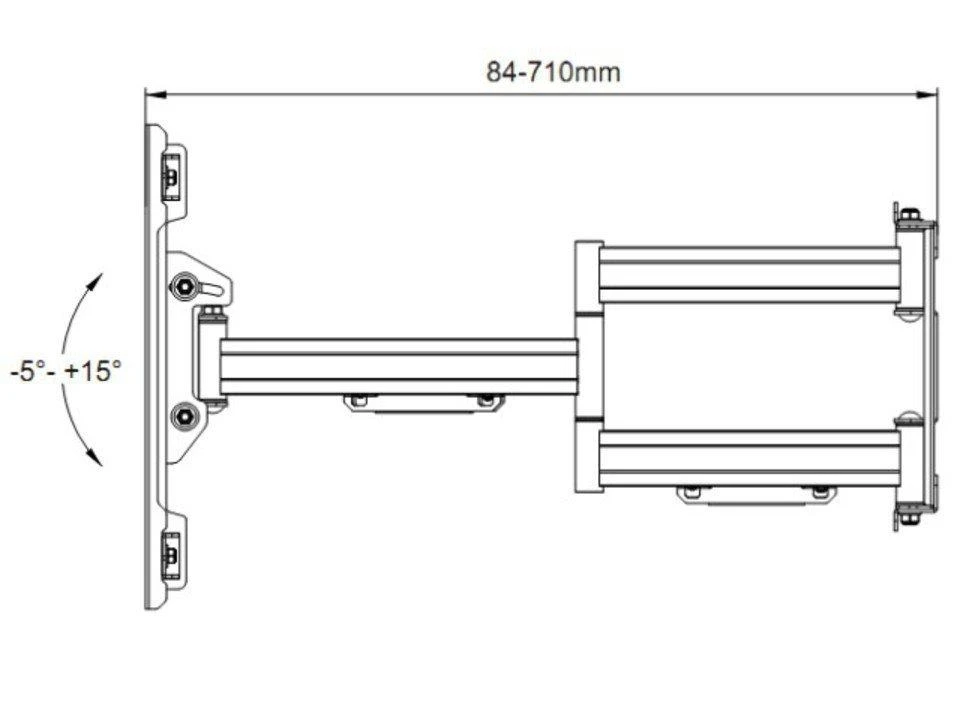Laikiklis Multibrackets MB UNIVERSAL FLEXARM PRO 125KG SUPER DUTY PLUS
