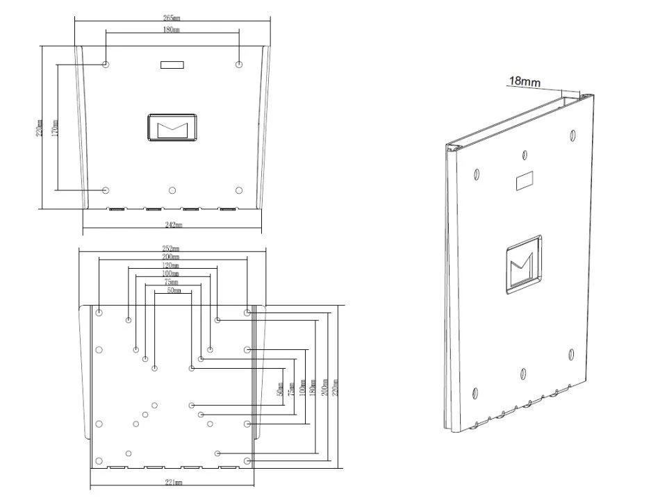 Laikiklis Multibrackets Daugialaikiai laikikliai MULTIBRETS M VESA WALL MOUNT III