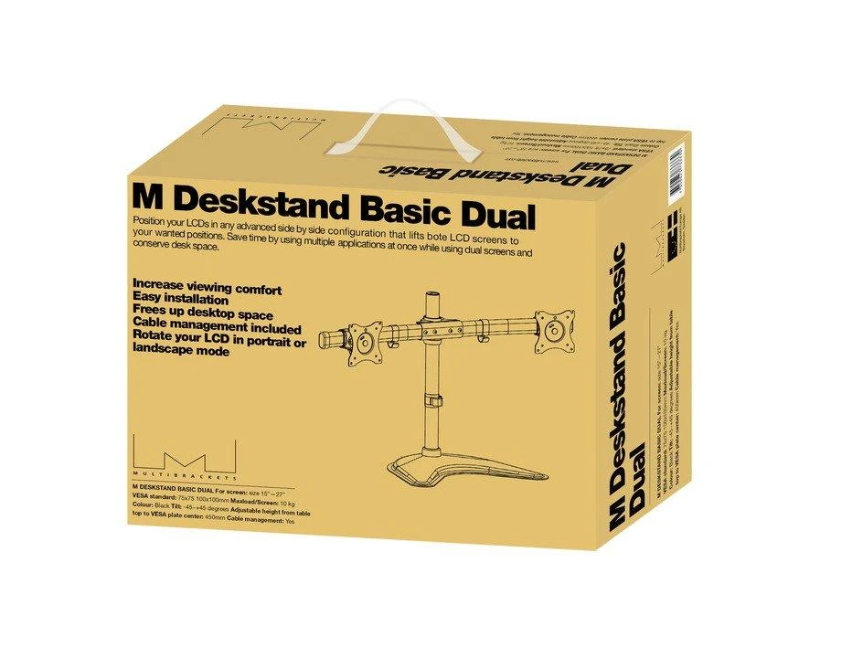 Laikiklis Multibrackets MB DESKSTAND BASIC DUAL Juodas MAX 10KG