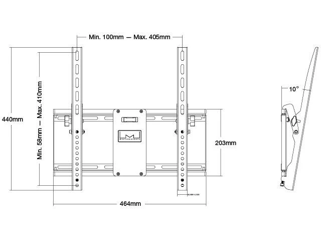 Laikiklis Multibrackets Daugialaikiai laikikliai MB TILT WALLMOUNT M 75KG MAX.VESA 400 BL