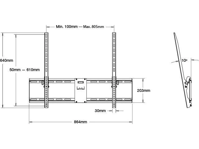 Laikiklis Multibrackets Daugialaikiai laikikliai MB TILT WALLMOUNT L 75KG MAX.800X600 BL