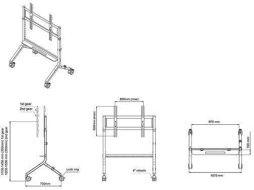 Laikiklis Multibrackets M COLLABORATION FLOORSTAND 50?-86?