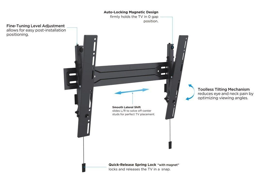 Multibrackets Daugiafunkciniai laikikliai MB VESA sieninis laikiklis SUPER SLIM TILT 600 MAX