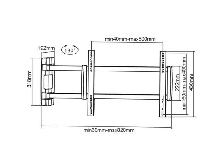 Laikiklis Multibrackets MB SWING ARM 180° 25KG MAX.400X400 BL