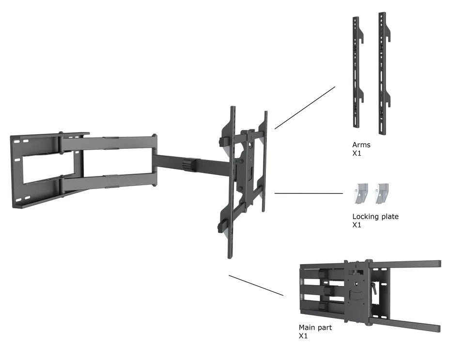 Laikiklis Multibrackets MB UNIVERSAL LONG REACH ARM 1010MM HD, SINGLE, 800X400, 40KG