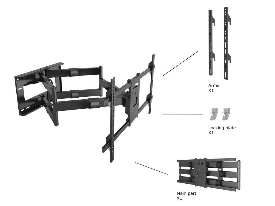 Laikiklis Multibrackets M UNIVERSAL 60KG, 800X400, LONG REACH ARM 910MM HD, DUAL