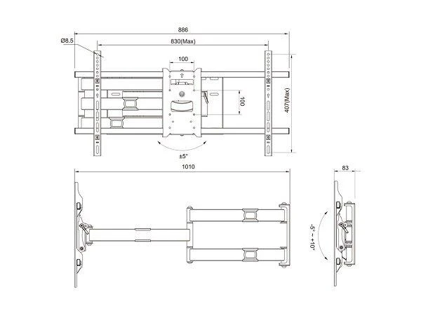 Laikiklis Multibrackets Daugialaikiai MB-6874