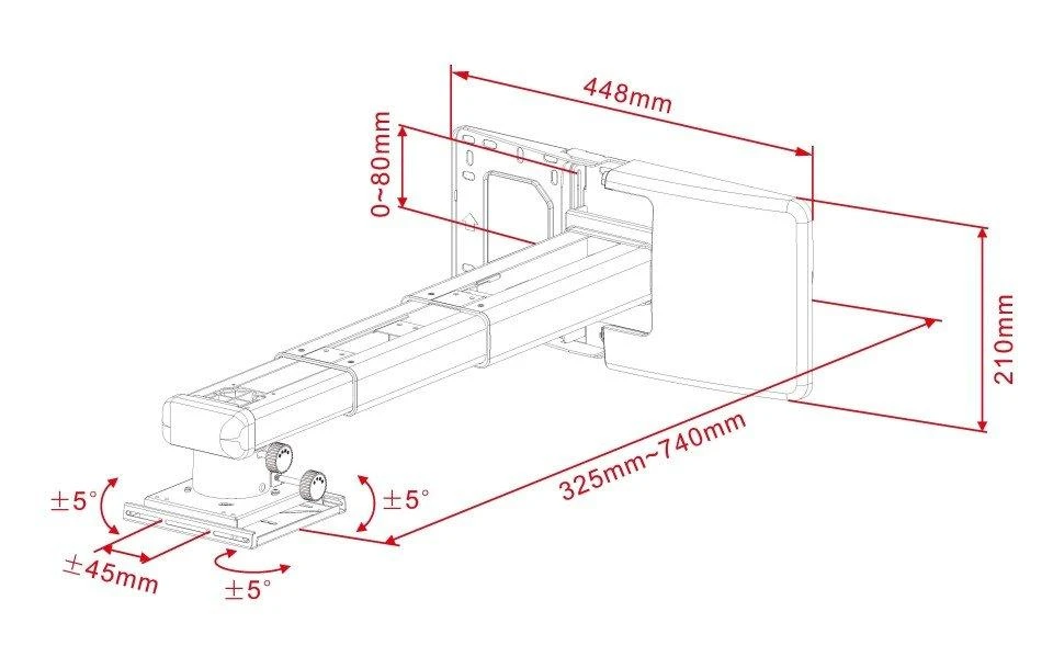 Laikiklis Multibrackets HAGOR M projektorius WH 300-700mm wh <10KG