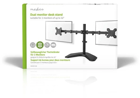 Laikiklis Nedis Schreibtisch Monitorhalterung 2 Bildschirme | 15 - 32 " | 75x75 / 100x100 | Vollbeweglich