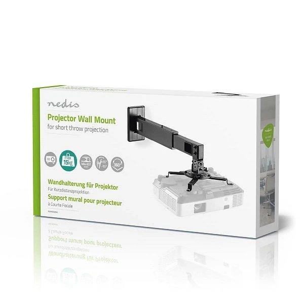 Laikiklis Nedis PJWM200BK Projektorius Wall Mount 360 ° / Max 15kg / 54-320 mm