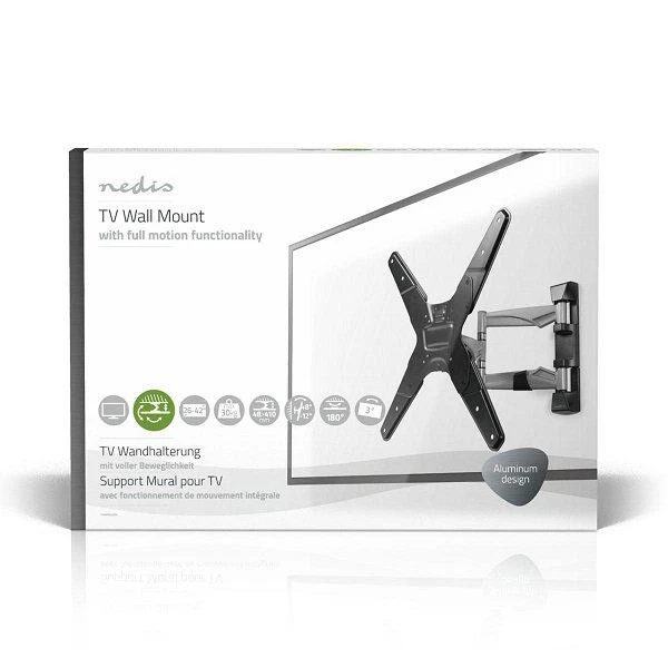 Laikiklis Nedis Wall Mount Full Motion - skirtas ekranams nuo 26 iki 42 colių, pakreipimas +8°/-12°, keliamoji galia 30kg