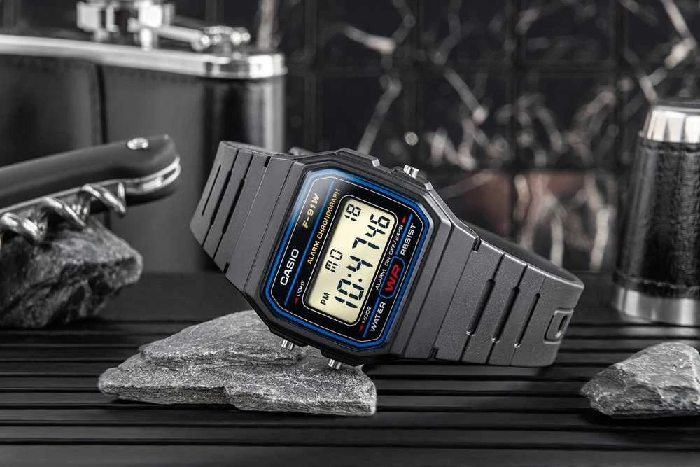 Vyriškas laikrodis Casio F-91W-1YER, Juodas