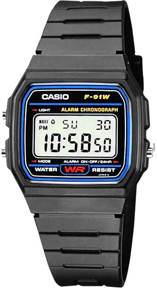 Vyriškas laikrodis Casio F-91W-1YER, Juodas