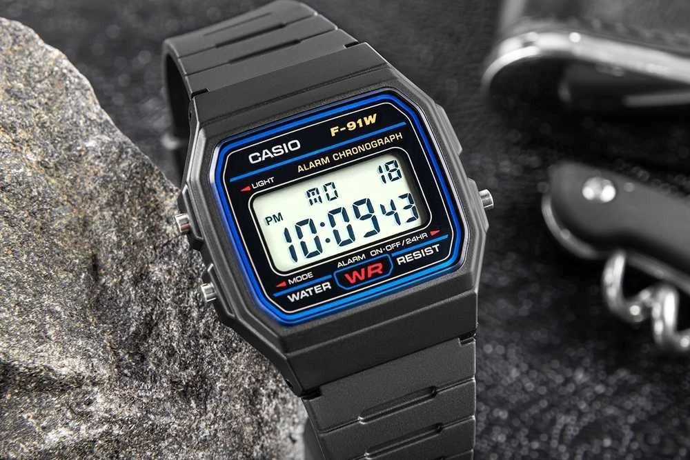 Vyriškas laikrodis Casio F-91W-1YER, Juodas