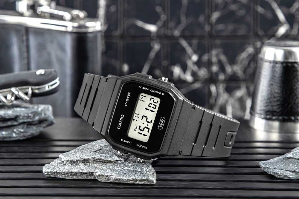 Laikrodis CASIO MEN'S WATCH F-91WB-1ADF + BOX