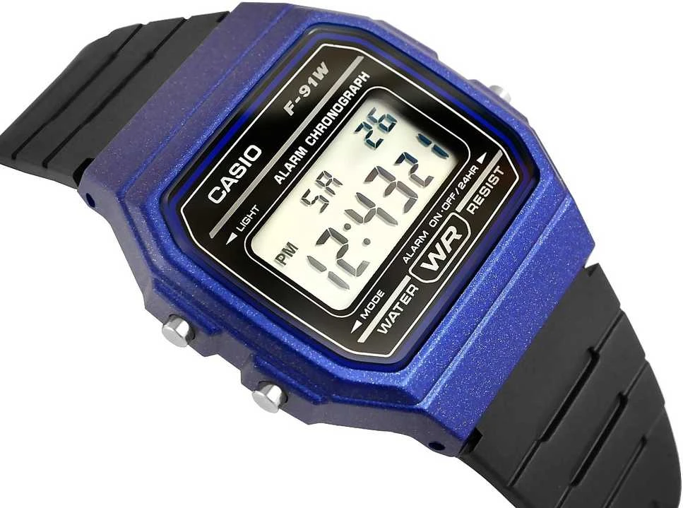 Laikrodis Casio F-91WM-2A, Mėlynas