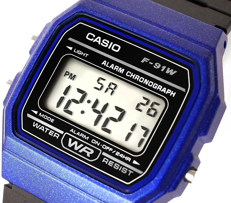 Laikrodis Casio F-91WM-2A, Mėlynas