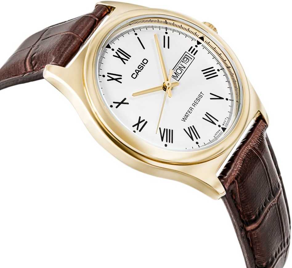 Laikrodis Casio kolekcija Vintažinis CASIO KOLEKCIJOS modelis DIENOS IR DATOS ROMĖNIEČIŠKI INDEKSAI, ODINIAI - AUKSINIAI
