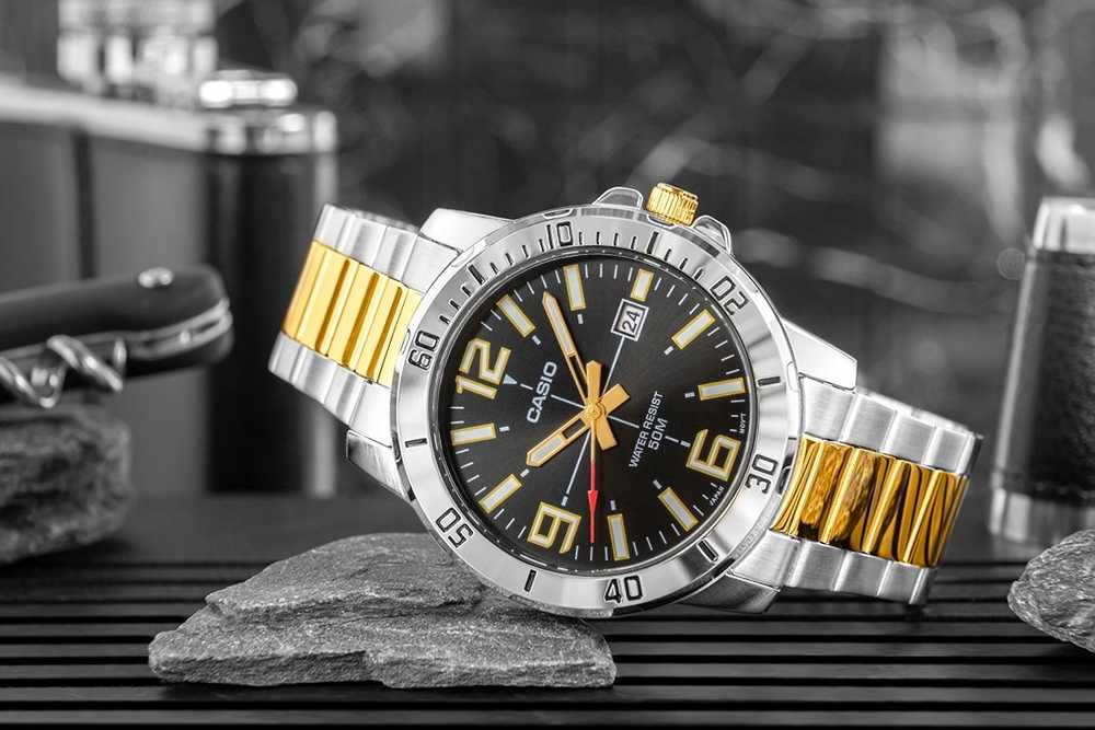 Laikrodis CASIO MEN'S WATCH MTP-VD01SG-1B + BOX
