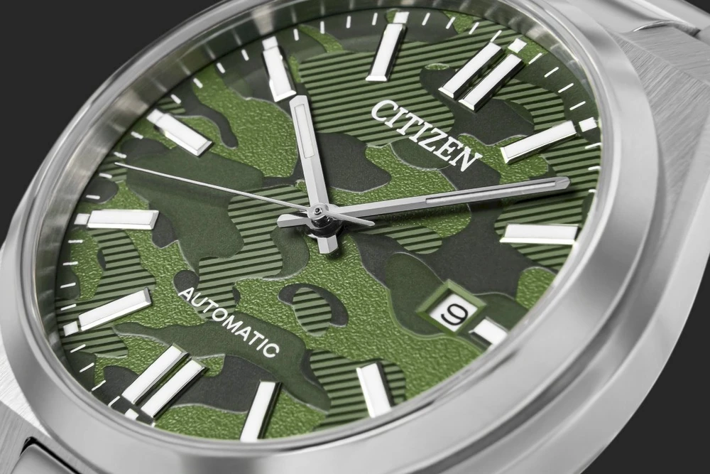 CITIZEN Tsuyosa vyriškas laikrodis NJ0159-86X -Camo Žalias Automatinis klasikinis safyras