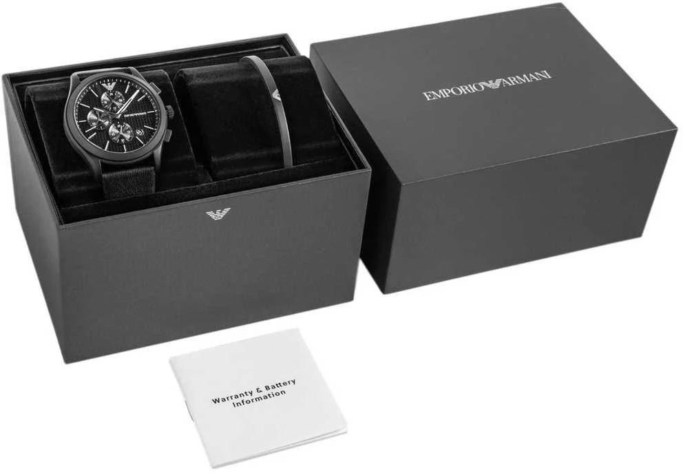 Vyriškas laikrodis + Apyrankė EMPORIO ARMANI Paolo AR80070SET + Dėžutė