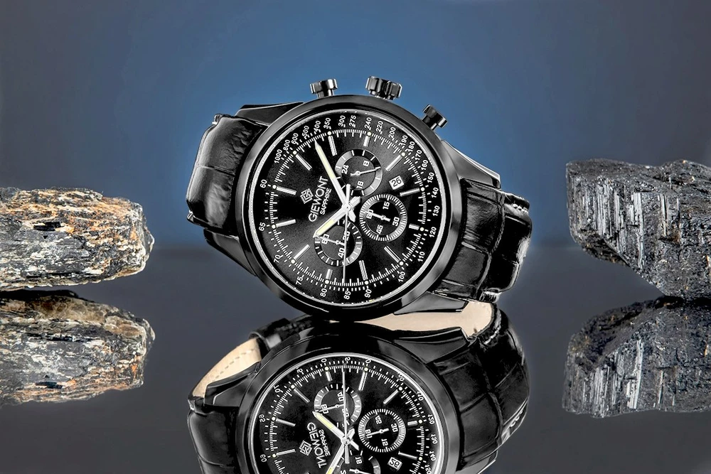 Vyriškas laikrodis Giewont Chronograph Safyrinis Juodas GW7650-A4