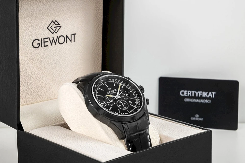Vyriškas laikrodis Giewont Chronograph Safyrinis Juodas GW7650-A4