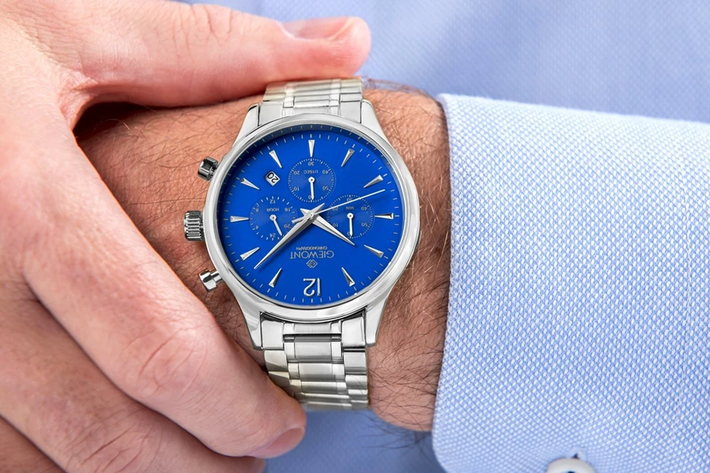Vyriškas laikrodis Giewont Chronograph Safyras Sidabrinis Mėlynas GW6310-B3