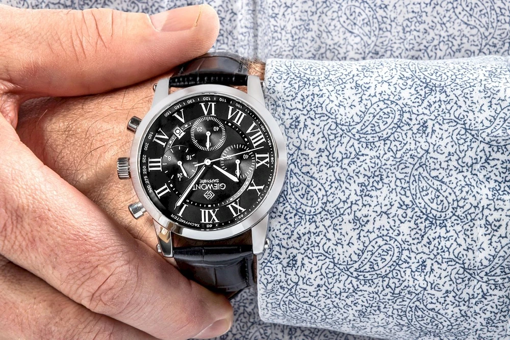 Vyriškas laikrodis Giewont Chronograph Safyro Sidabrinis Juodas GW6260-A2