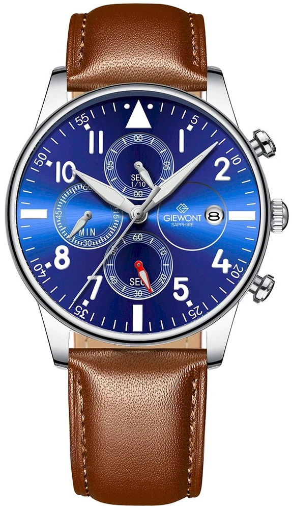 Vyriškas laikrodis Giewont Chronograph Safyro Ruda/Mėlyna GW5630-A6