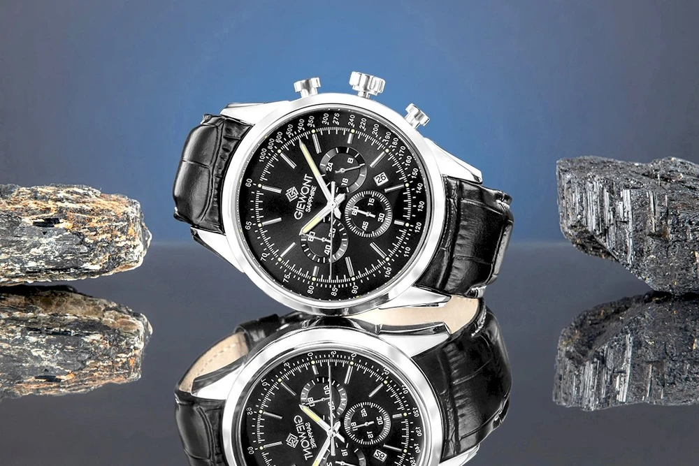 Vyriškas laikrodis Giewont Chronograph Safyro Sidabrinis Juodas GW7650-A2