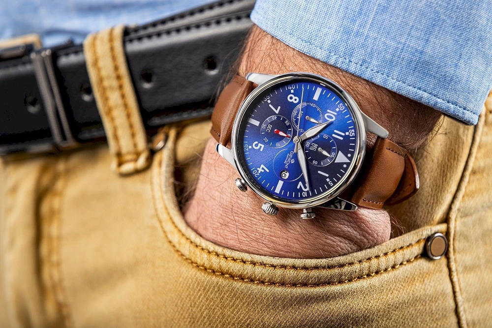 Vyriškas laikrodis Giewont Chronograph Safyro Ruda/Mėlyna GW5630-A6