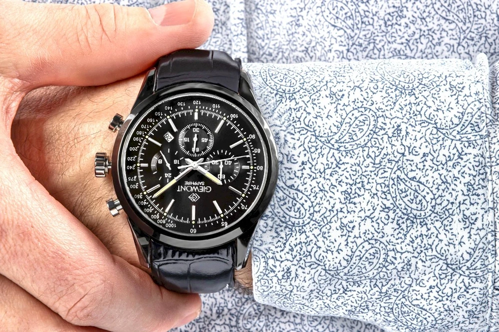 Vyriškas laikrodis Giewont Chronograph Safyrinis Juodas GW7650-A4