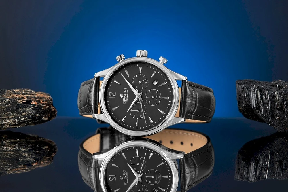 Vyriškas laikrodis Giewont Chronograph Safyrinis Juodas Sidabrinis GW6310-A2