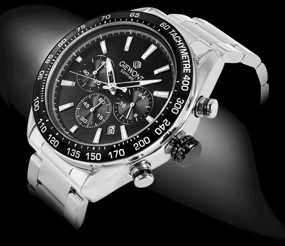 Vyriškas laikrodis Giewont Chronograph Safyrinis Sidabrinis Juodas GW9580-B1