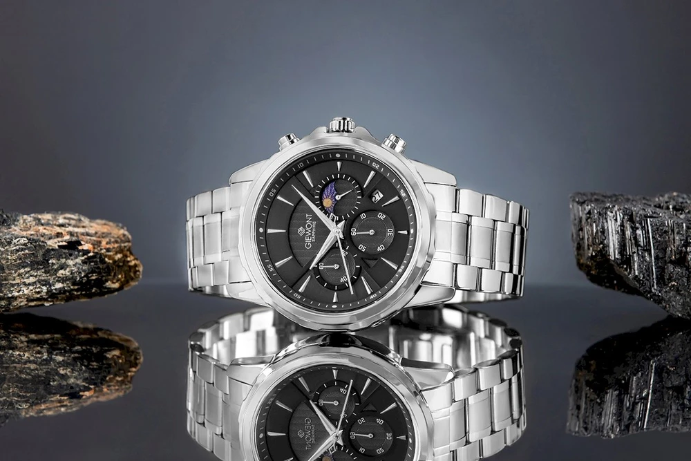 Giewont Chronograph Safyrinis Sidabrinis Vyriškas Laikrodis GW9460-B2
