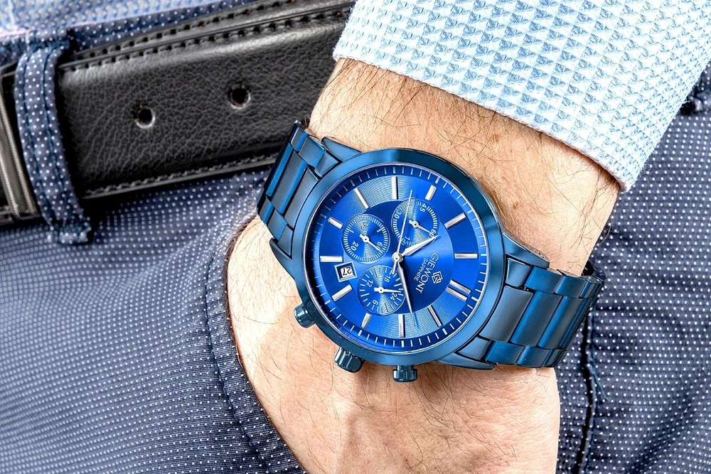 Vyriškas laikrodis Giewont Chronografas Safyrinė mėlyna GW8510-B4